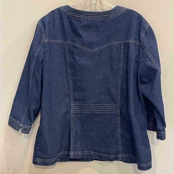 AMX Jean Jacket 3/4 Sleeve with Snaps  Plus - Picture 5 of 9